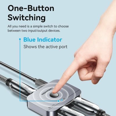 Vention HDMI- bryter AKPH0 Grå 1 m Aluminium