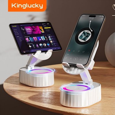Smartphoneholder med høyttaler Kinglucky ZJ-016 Hvit 5W