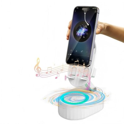 Smartphoneholder med høyttaler Kinglucky ZJ-016 Hvit 5W