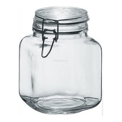 Glass Jar Borgonovo Transparent Hermetic (1,7 L) (12 x 12 x 17 cm)