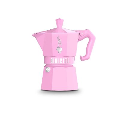 Bialetti Italian Kaffekanne MOKA EXCLUSIVE 3T rosa Aluminium Plast Bakelitt 3 Kupit
