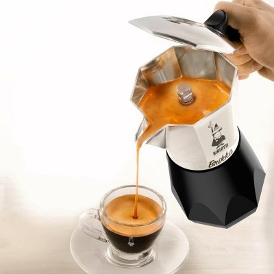 Bialetti Italian Kaffekanne BRIKKA Svart Aluminium 2 Kupit