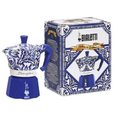 Bialetti Italian Kaffekanne D&G blå MEDI 4T 150 ml Blå Rustfritt stål 4 Kupit