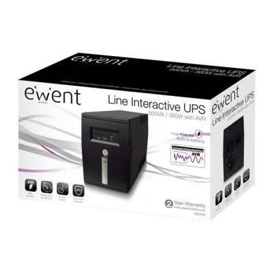 Ewent Interaktiv UPS Ewent EW3946 360W Svart 360 W 600 VA