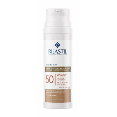 Rilastil Solbeskyttelse med farge Age Repair Spf 50+ 50 ml Anti-aldring beige Polyester