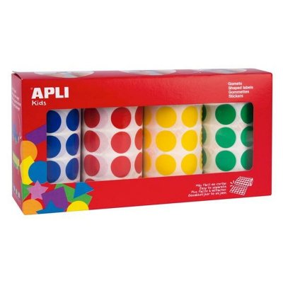 Stickers Apli Gomets Roll Yellow Blue Red Green Circles Circular (4 Pieces)