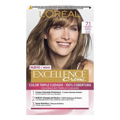 Permanent Dye Excellence L'Oreal Make Up Ash Blonde Nº 7,1