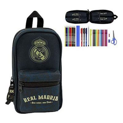 Backpack Pencil Case Real Madrid C.F. 19/20 Navy Blue (33 Pieces)