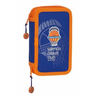 Double Pencil Case Valencia Basket Blue Orange (28 pcs)