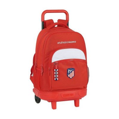 School Rucksack with Wheels Compact Atlético Madrid M918 Red White (33 x 45 x 22 cm)