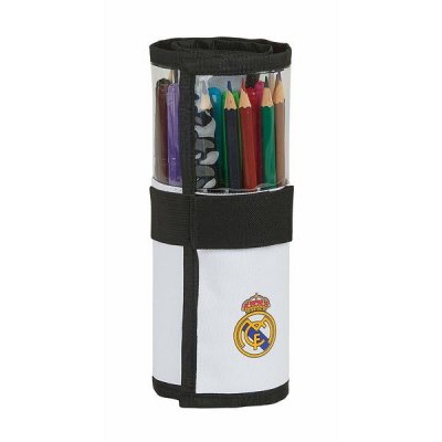 Pencil Case Real Madrid C.F. 20/21 Black White (27 Pieces) (7 x 20 x 7 cm)