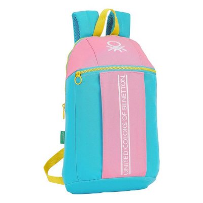 Child bag Benetton Color Block Pink Turquoise Yellow (22 x 39 x 10 cm)