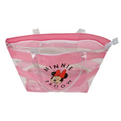 Håndveske for Kvinner Minnie Mouse Beach Rosa Gjennomsiktig