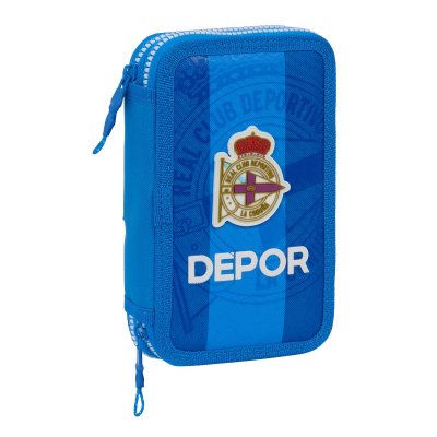 R. C. Deportivo de La Coruña Dobbelt pennal Blå 12. 5 x 19. 4 cm (28 Deler) Polyester