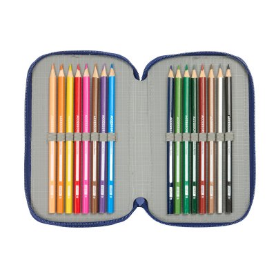 F. C. Barcelona Trippel Pennal Marineblå 12, 5 x 19, 5, cm 37 Deler Polyester