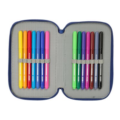 F. C. Barcelona Trippel Pennal Marineblå 12, 5 x 19, 5, cm 37 Deler Polyester