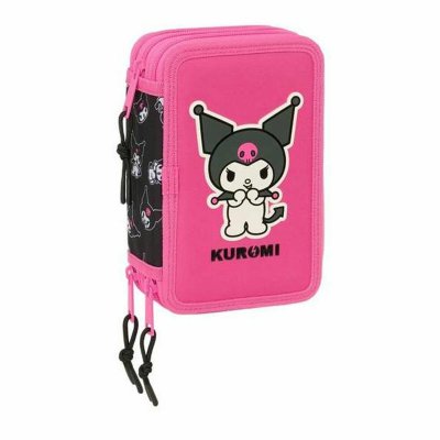 Kuromi Trippel Pennal Svart Fuksia 12, 5 x 19, 5, cm 37 Deler Polyester