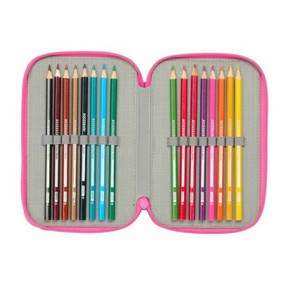 Kuromi Trippel Pennal Svart Fuksia 12, 5 x 19, 5, cm 37 Deler Polyester