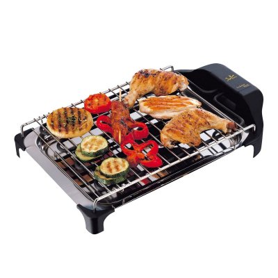 JATA Elektrisk Grill BQ101 2400 W Svart Rustfritt stål