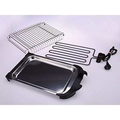 JATA Elektrisk Grill BQ101 2400 W Svart Rustfritt stål