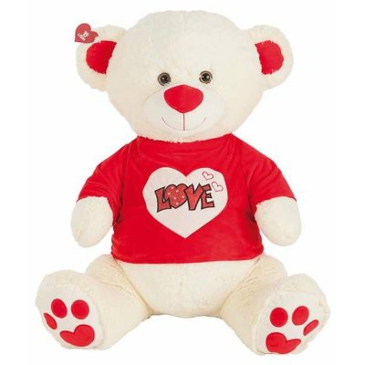 BigBuy Fun Teddybjørn Love Glitter T-skjorte beige 90 cm