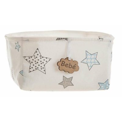 BigBuy Kids Kurv Trykket Stjerner 18 x 14 10, 5 cm Polyester