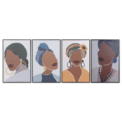 Painting DKD Home Decor 8424001724987 Colonial African Woman (60 x 4 x 90 cm) (4 Units)
