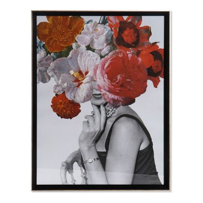 Painting DKD Home Decor Woman Flower Lady Flowers (64 x 3 x 84 cm)
