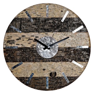 Wall Clock DKD Home Decor 8424001775774 Brown Natural Metallic Wood Metal 40 x 3,6 x 40 cm