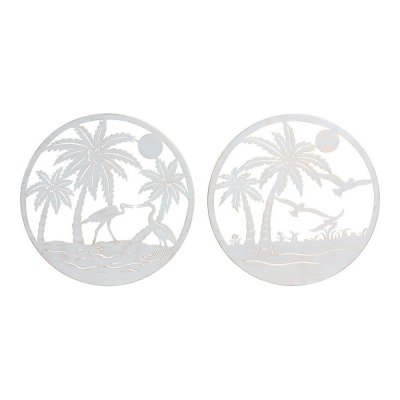 Decorative Figure DKD Home Decor Palms Metal (2 pcs) (40 x 1 x 40 cm)