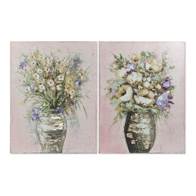 Painting DKD Home Decor Vases 90 x 3,5 x 119,5 cm Vase Shabby Chic (2 Units)