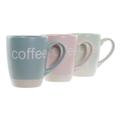 DKD Home Decor Krus DKD Home Decor Flerfarget Blå rosa Gummitre Grønn Steintøy 160 ml (3 enheter) (7 pcs)