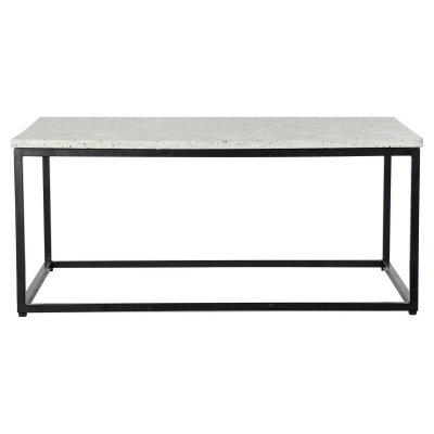 Side table DKD Home Decor White Black Stone Iron (100 x 61 x 44 cm)