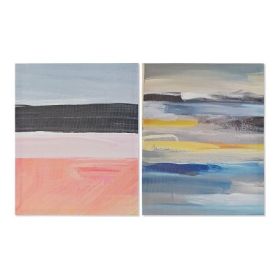 Painting DKD Home Decor Lines Canvas Abstract Modern (40 x 1,8 x 50 cm) (2 Units)
