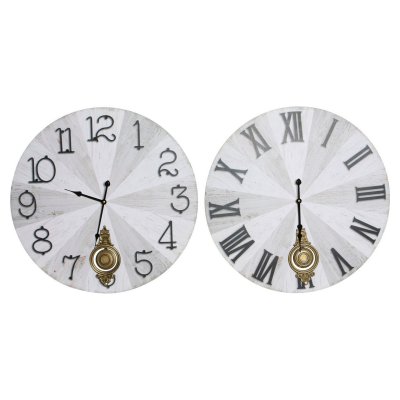 Wall Clock DKD Home Decor Pendulum Black Grey Metal MDF Wood (2 pcs) (58 x 8 x 58 cm)