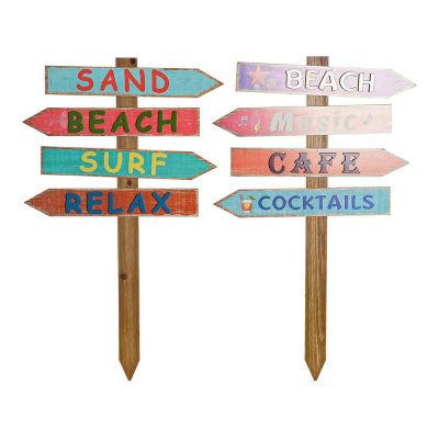 Decorative Figure DKD Home Decor Beach Signs 54,5 x 2,5 x 90 cm Brown Multicolour Mediterranean (2 Units)