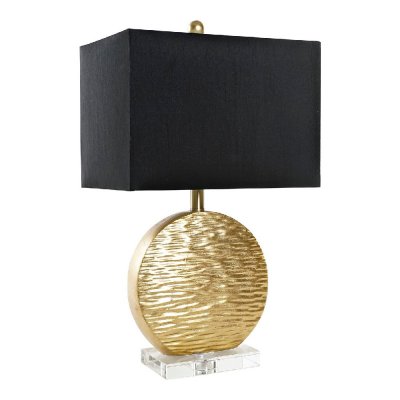 Desk Lamp DKD Home Decor Black Polyester Acrylic Resin Golden (36 x 24 x 62 cm)