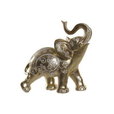 Decorative Figure DKD Home Decor 25 x 11 x 25,3 cm Elephant Golden Resin Colonial