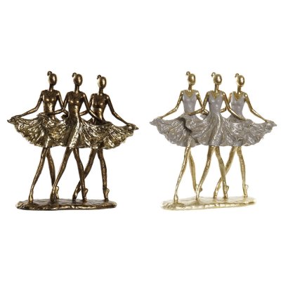 Decorative Figure DKD Home Decor Ballet Dancer Resin (2 pcs) (29 x 9 x 30.5 cm)