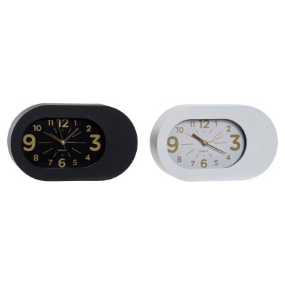 Table clock DKD Home Decor Alarm clock PVC (2 pcs) (21 x 5 x 12.6 cm)