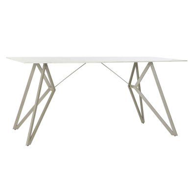 Dining Table DKD Home Decor Grey Beige Metal Resin (160 x 90 x 76 cm)