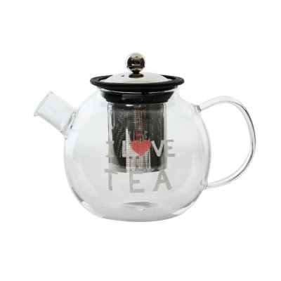 Teapot DKD Home Decor S3025767 Transparent Stainless steel Borosilicate Glass (1 L) (13 x 20 x 15 cm)