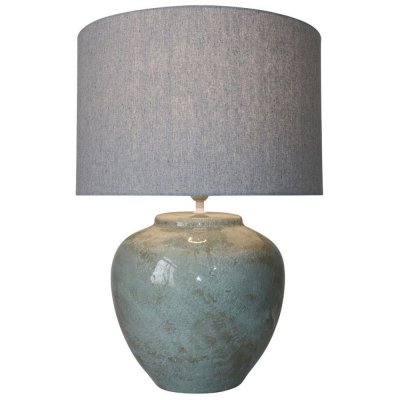 Desk lamp DKD Home Decor Canvas Ceramic Grey (42 x 42 x 60 cm)