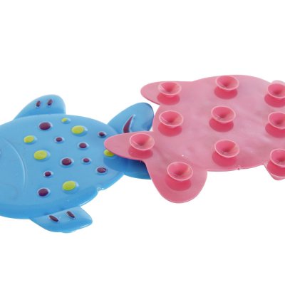 DKD Home Decor Badeteppe DKD Home Decor 13 x 1 x 10,5 cm Blå rosa Barne PVC Fisk (2 enheter)