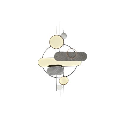 DKD Home Decor Veggpryd DKD Home Decor Grå Gyllen Metall PVC Moderne (130 x 5 x 80,6 cm)