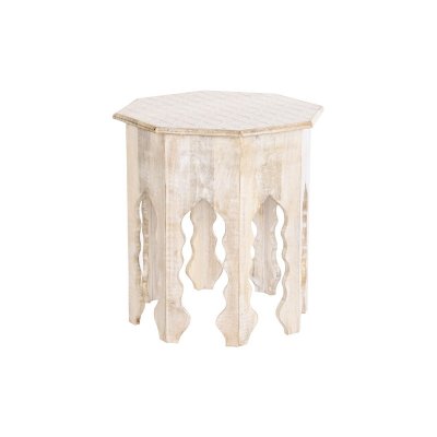 Side table DKD Home Decor 49 x 49 x 53,5 cm Brown White Mango wood