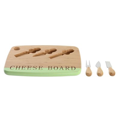 DKD Home Decor Ostefjøl DKD Home Decor Bambus Rustfritt stål 33,5 x 24 x 2 cm (3 enheter)