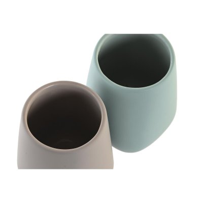 DKD Home Decor Tannbørste-holder DKD Home Decor Grønn beige Dolomite 8 x 8 x 11 cm (2 enheter)