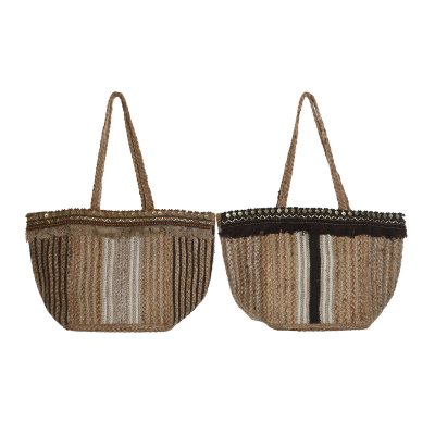 Håndveske for Kvinner DKD Home Decor Brun Krem 50 x 23 x 33 cm (2 enheter)