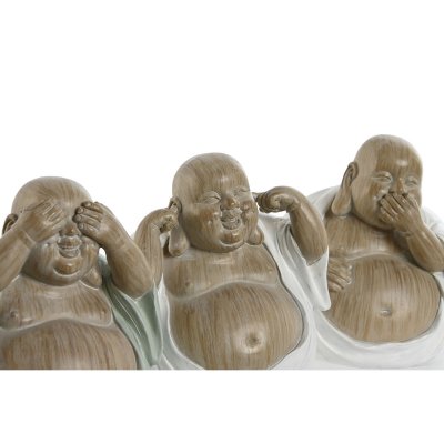 Home ESPRIT Dekorativ Figur Home ESPRIT Hvit Grønn Buddha Orientalsk 10 x 9 x 10,5 cm (3 enheter)